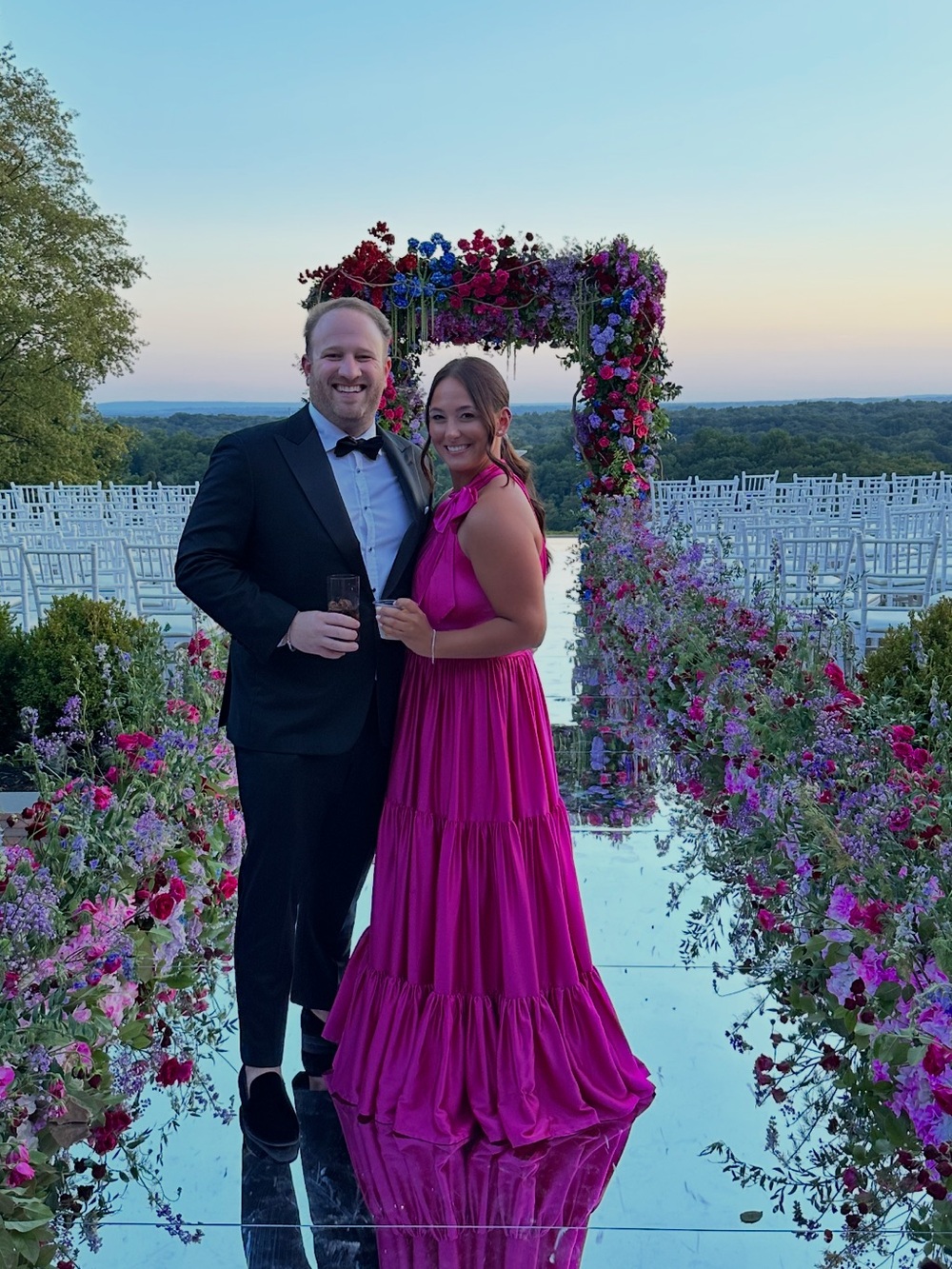 Mac Duggal Hot Pink Satin Dress